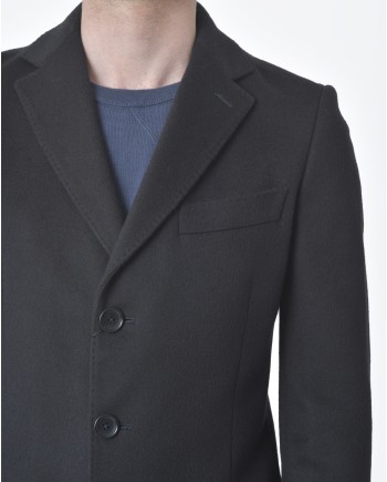 Manteau noir mi-longue Oberon 