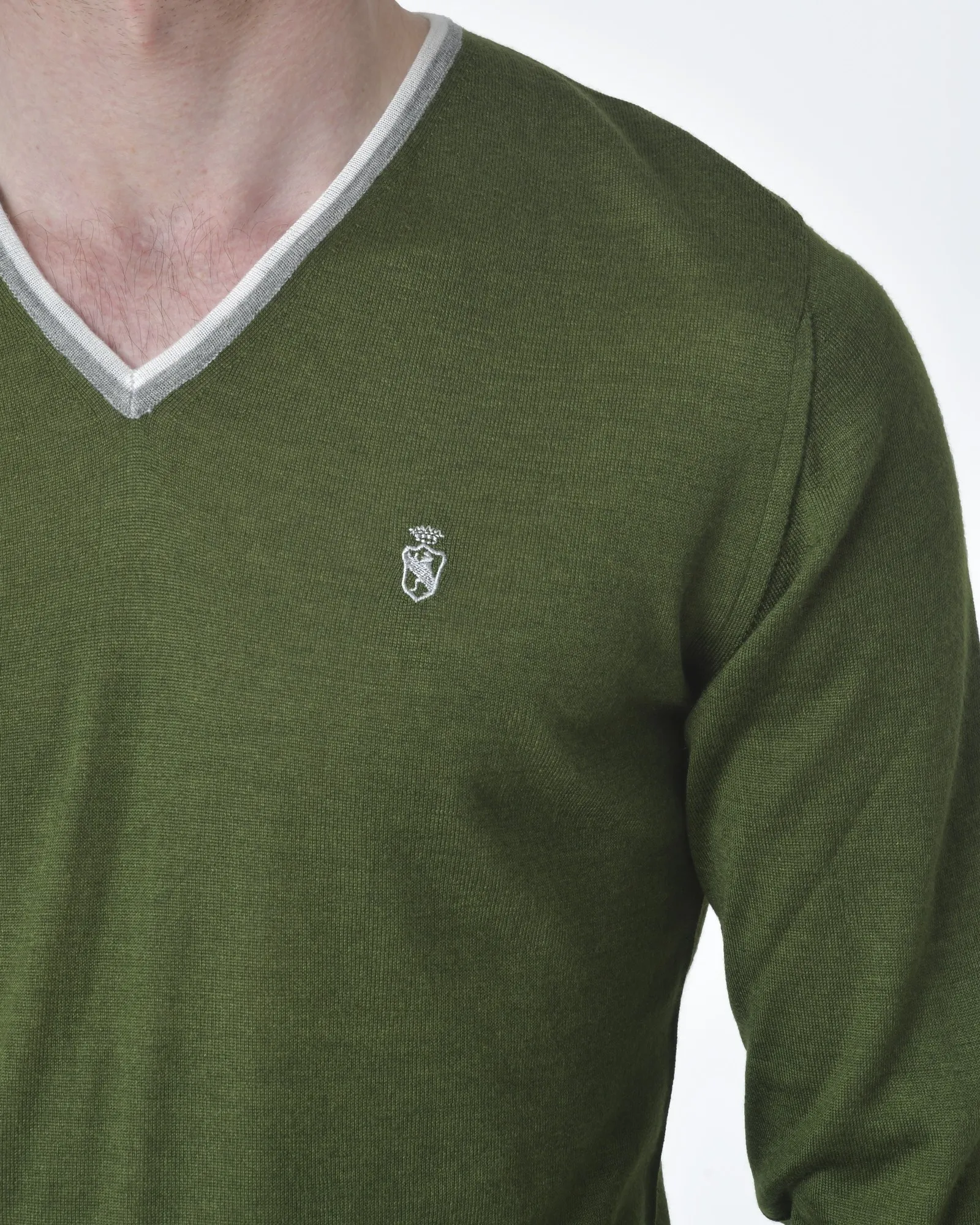 Pull maille vert kaki Fausto Reali Vannucci 