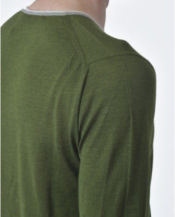 Pull maille vert kaki Fausto Reali Vannucci 