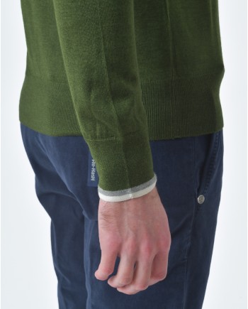 Pull maille vert kaki Fausto Reali Vannucci 