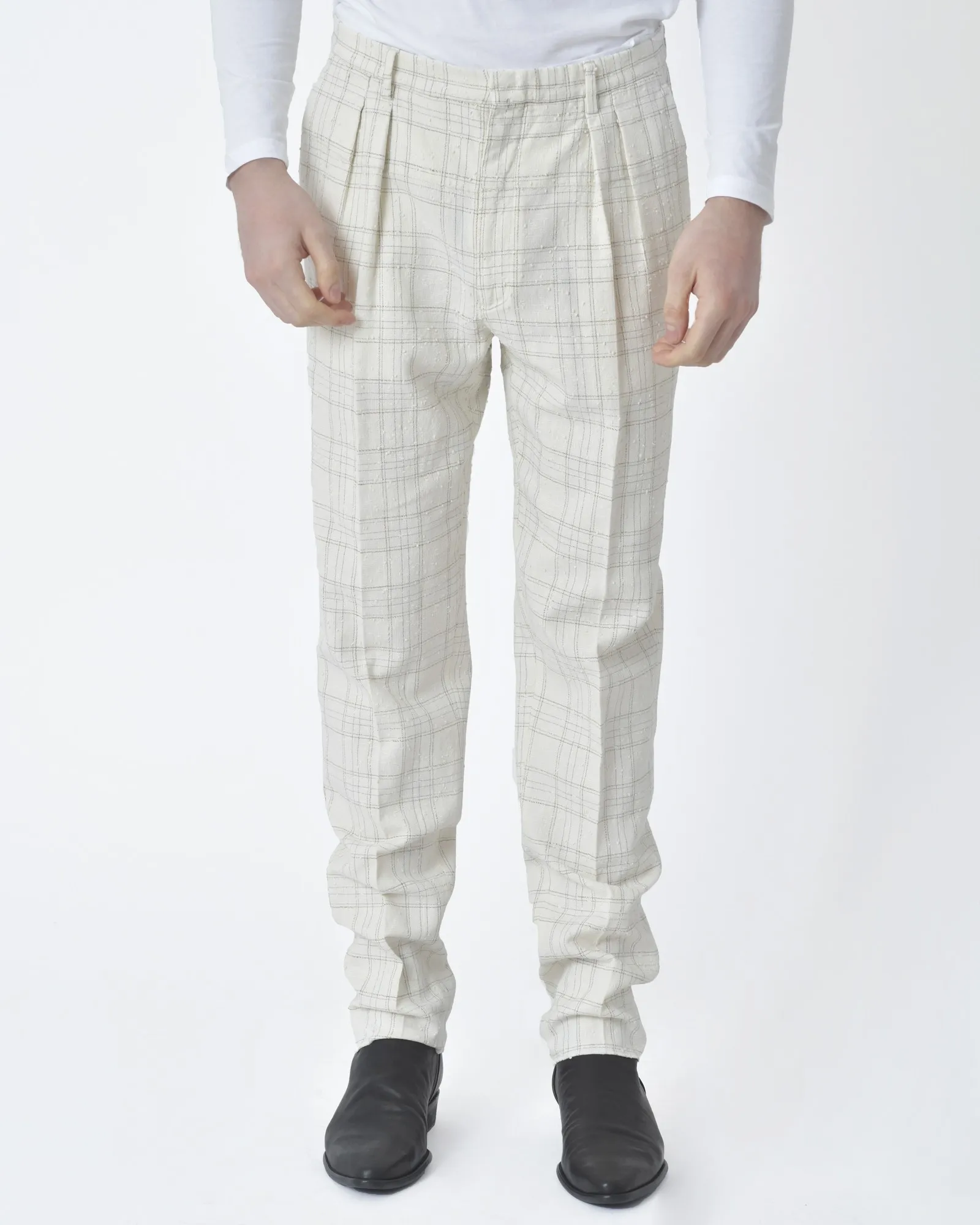 Pantalon d'ensemble blanc cassé Gabriele Pasini 