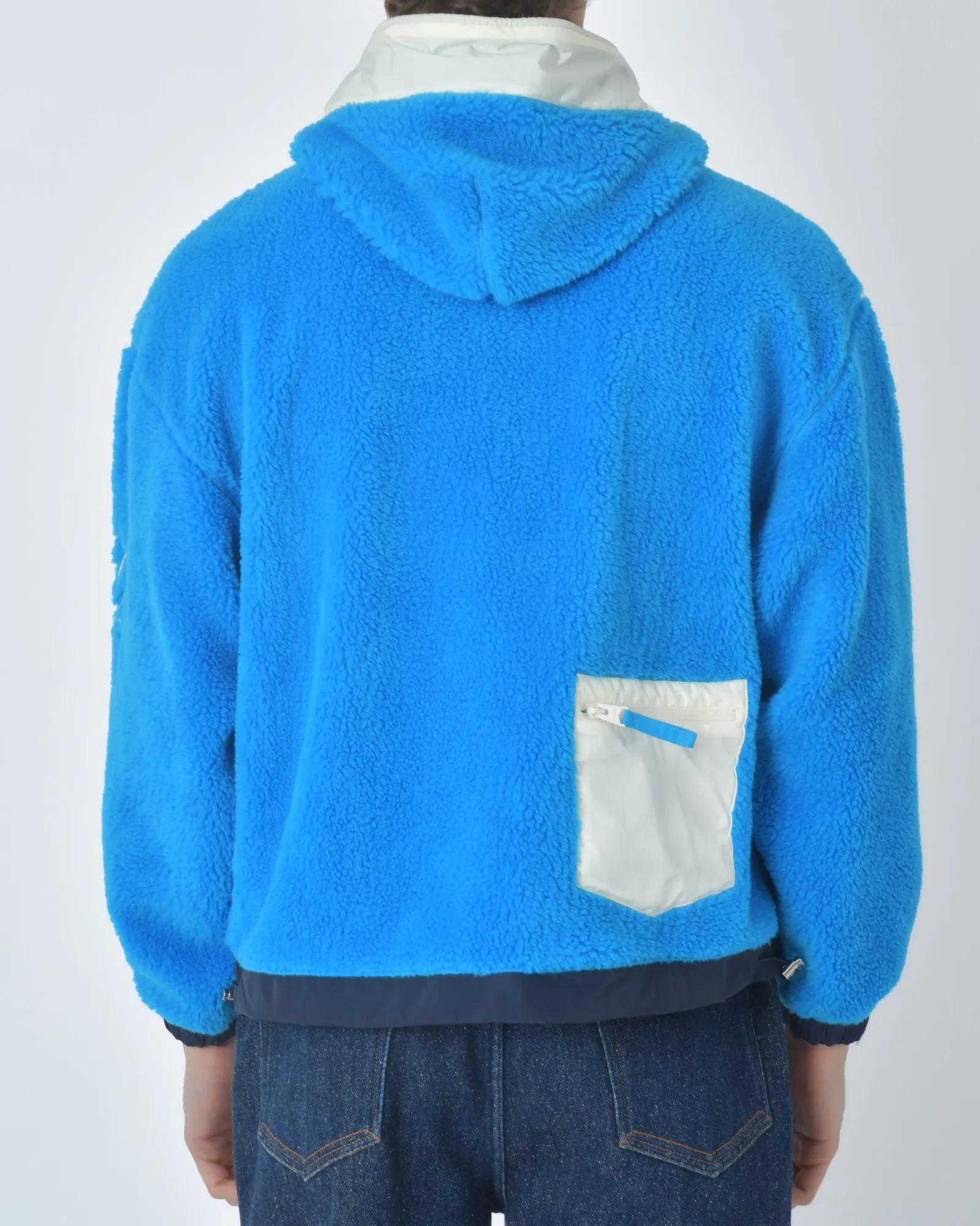 Sweat capuche bleu et blanc Mackage 