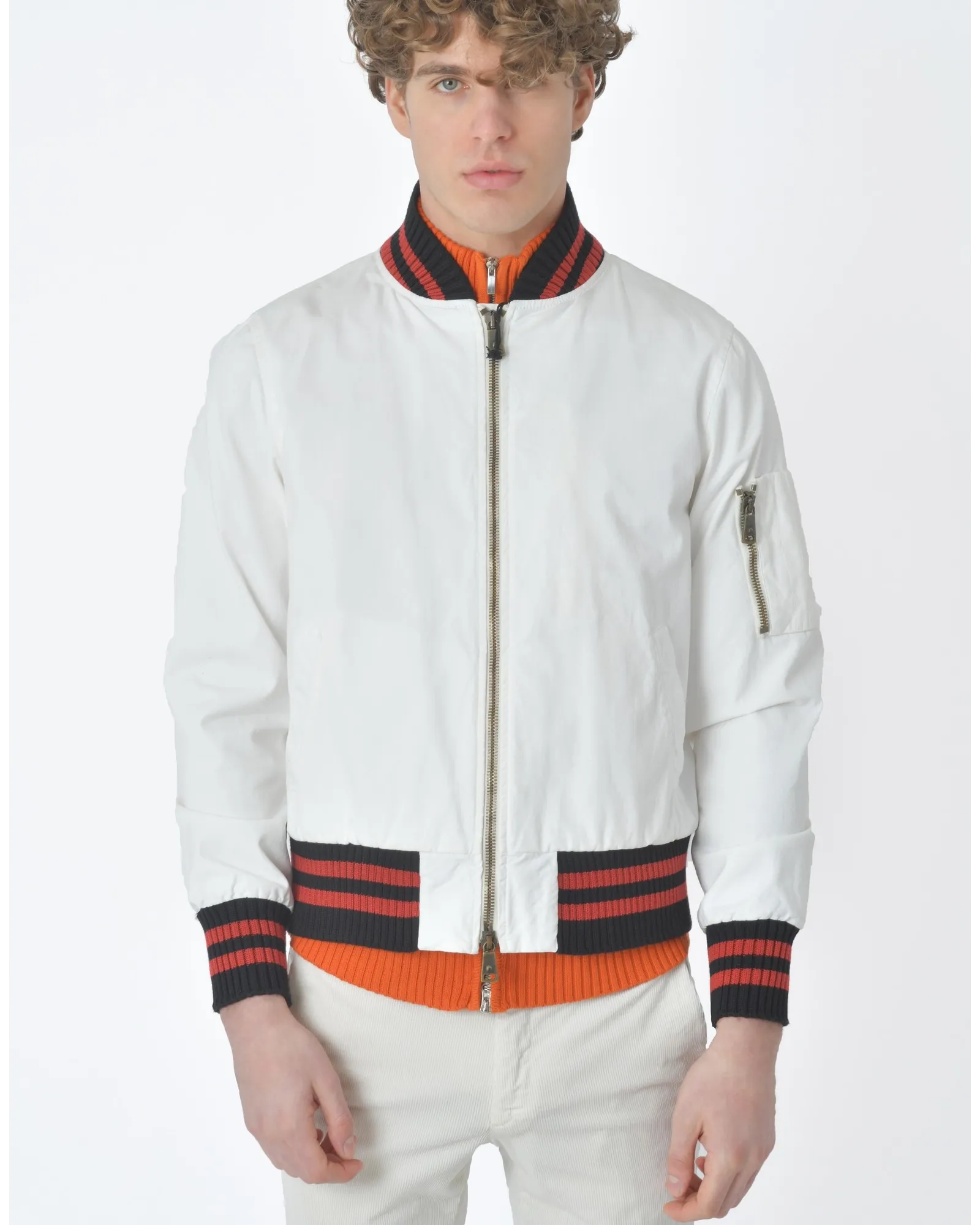 Veste teddy blanc rouge et noir  Gabriele Pasini 