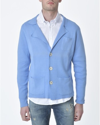 Veste maille bleu Casheart 