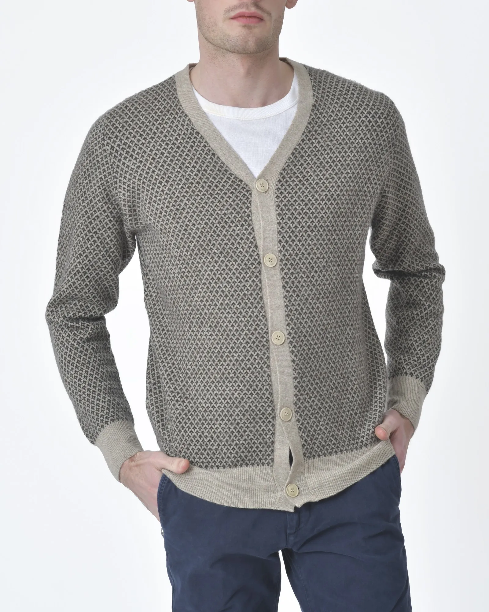 Cardigan motif losange Fausto Reali Vannucci 