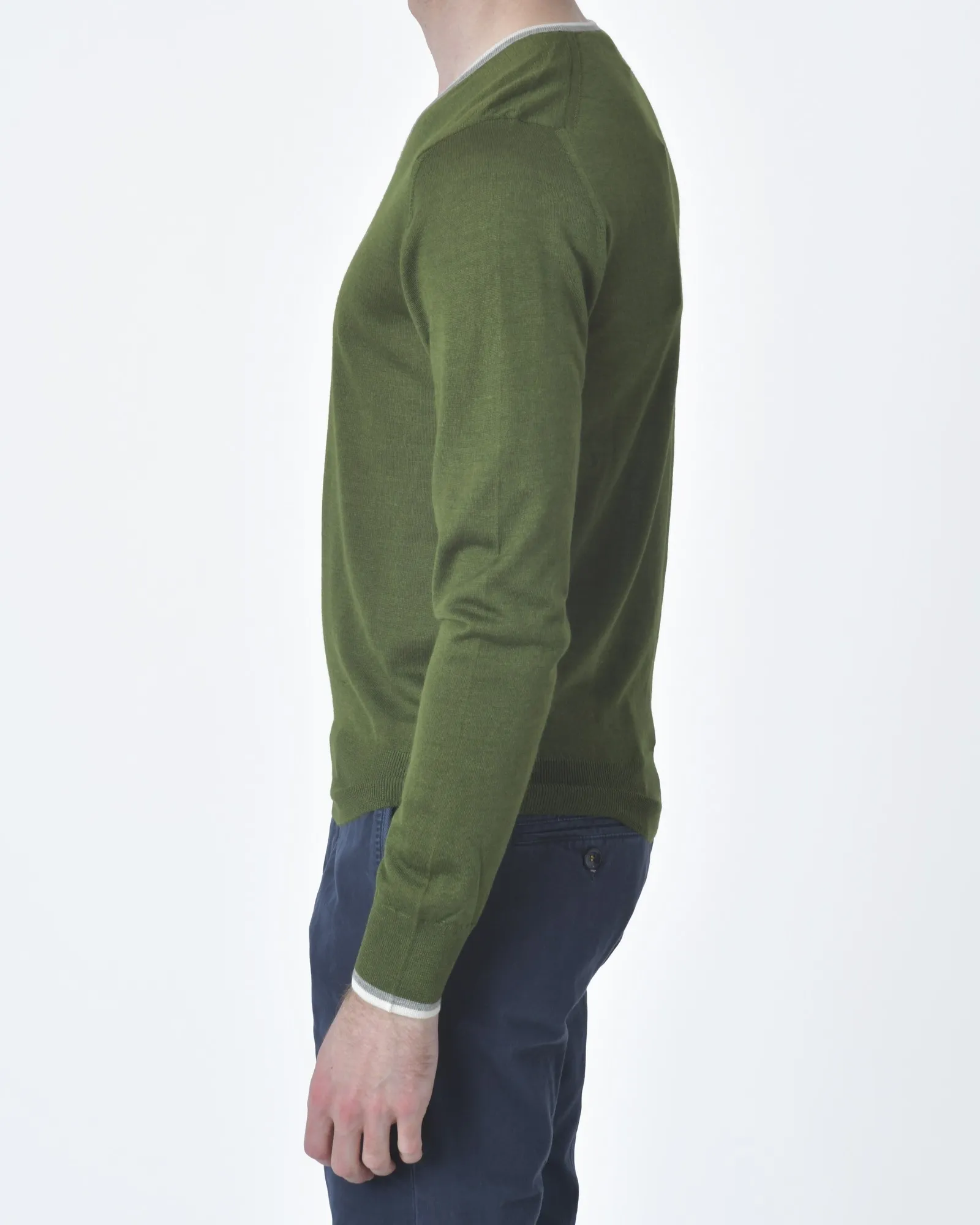 Pull maille vert kaki Fausto Reali Vannucci 