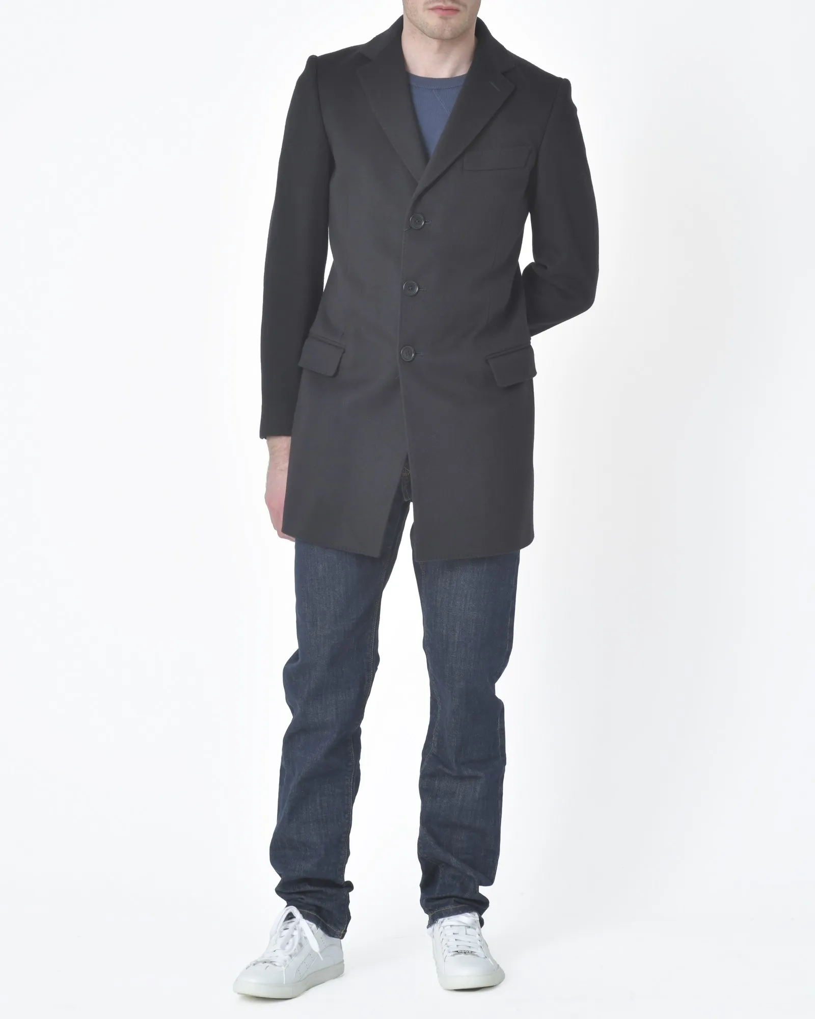 Manteau noir mi-longue Oberon 