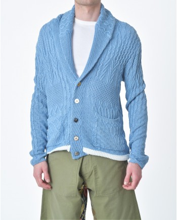 Cardigan maille bleu ciel  Gabriele Pasini 