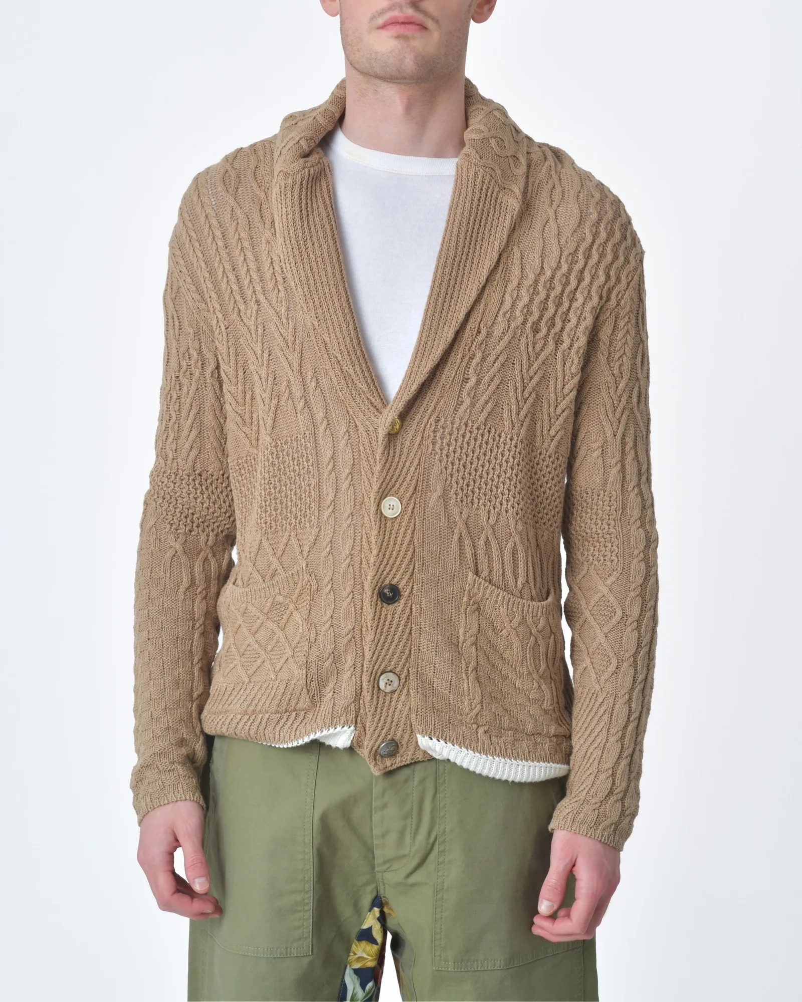 Cardigan maille camel  Gabriele Pasini 