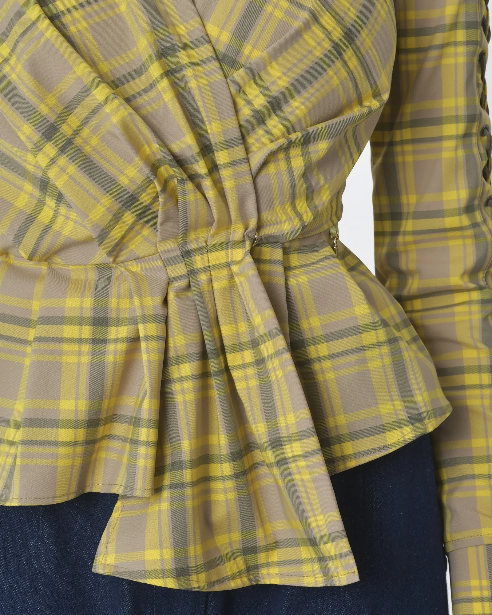 Blouse tartan jaune Elisabetta Franchi 