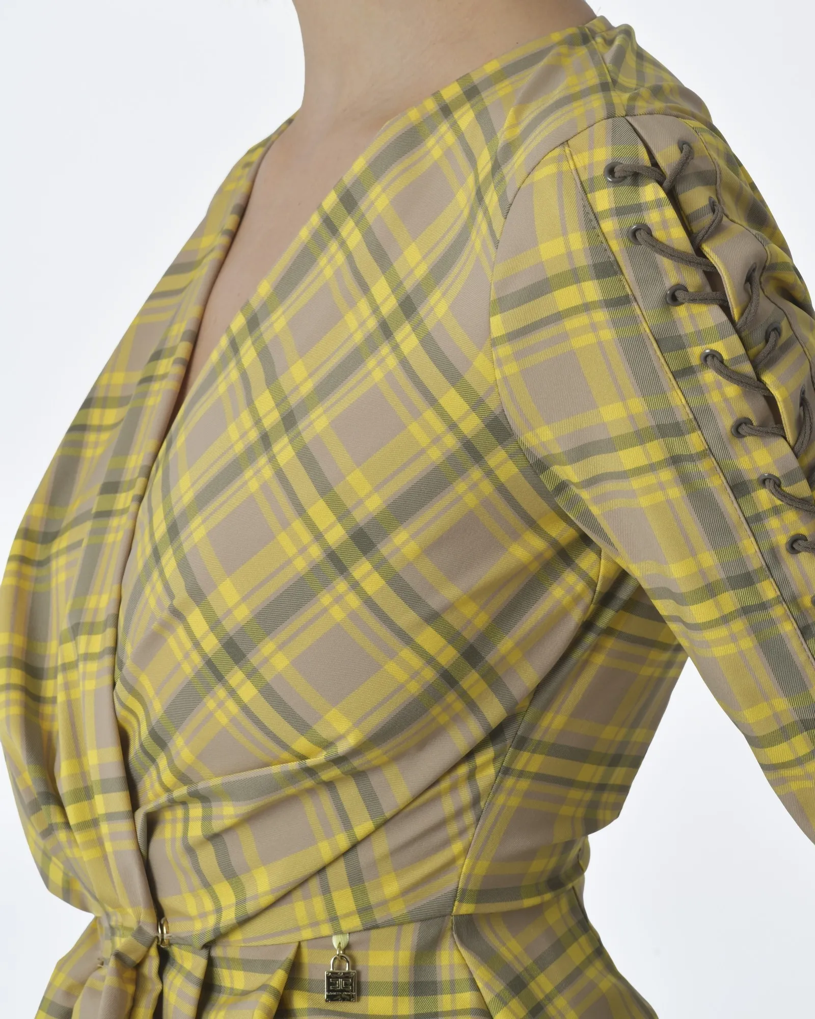 Blouse tartan jaune Elisabetta Franchi 