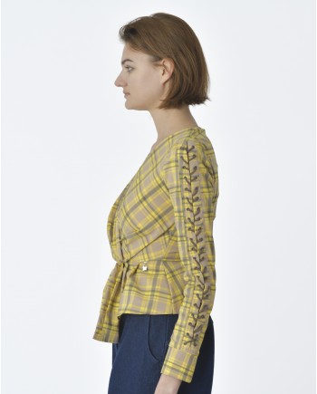 Blouse tartan jaune Elisabetta Franchi 