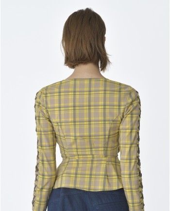 Blouse tartan jaune Elisabetta Franchi 