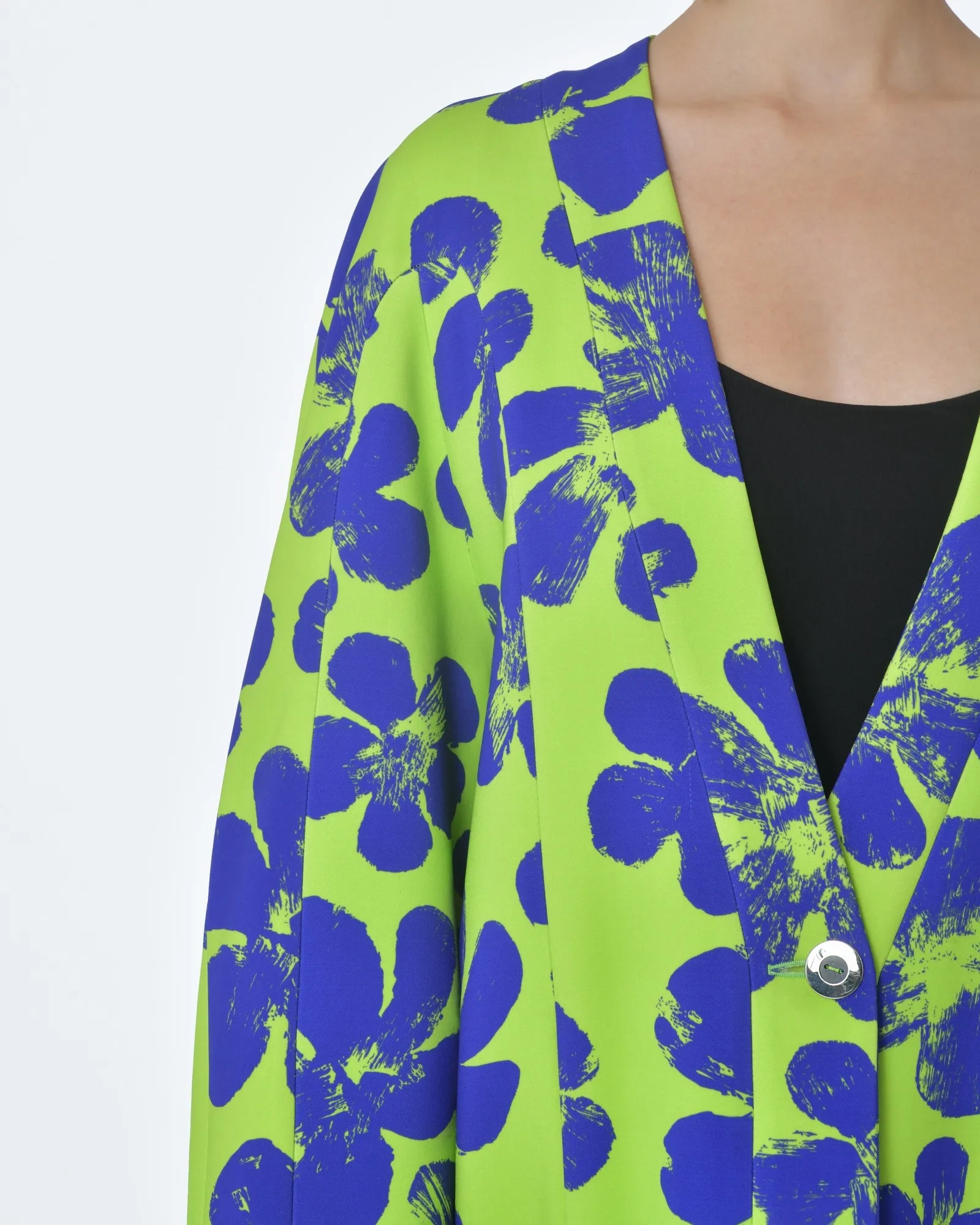 Manteau vert à fleurs Emanuel Ungaro 