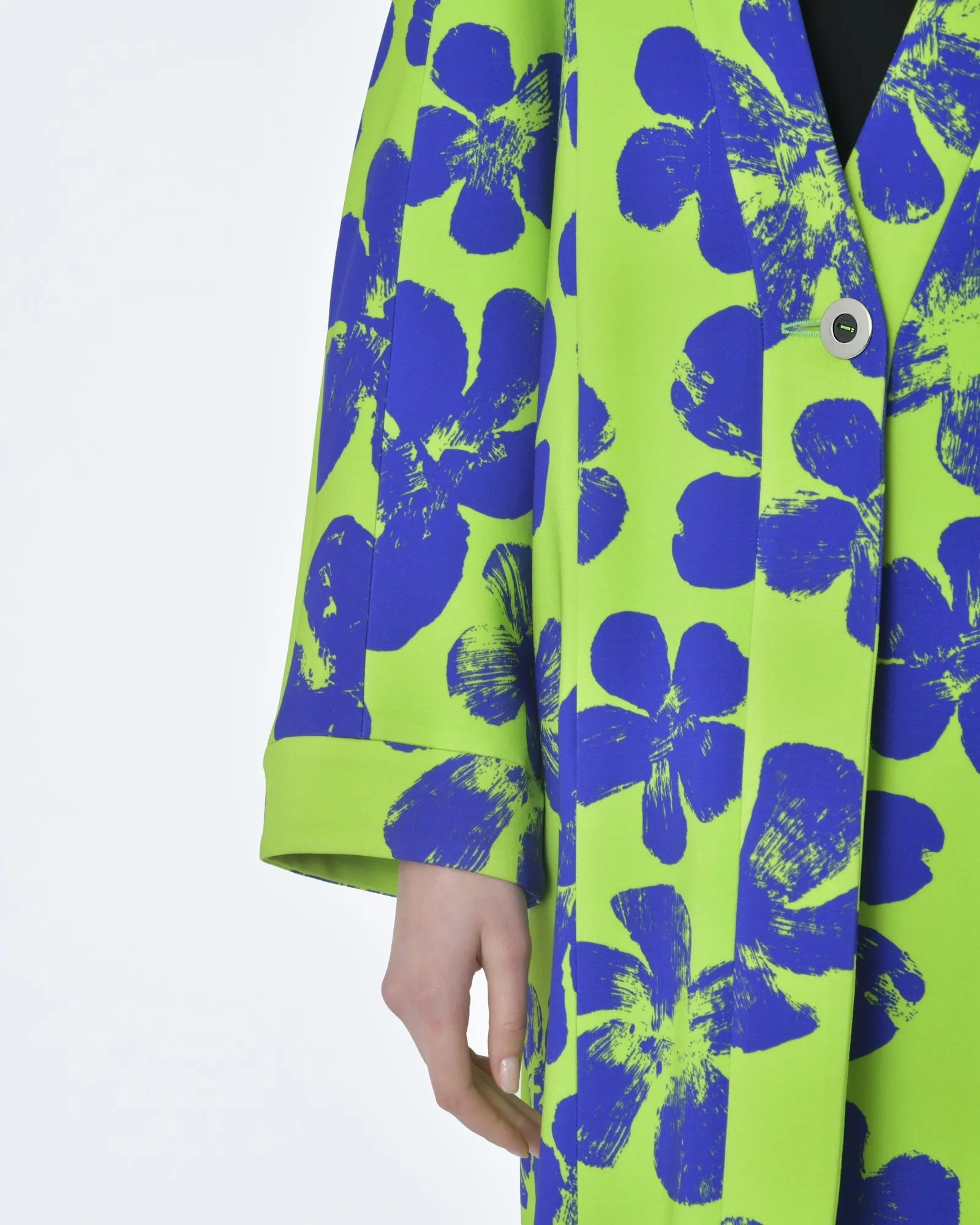 Manteau vert à fleurs Emanuel Ungaro 