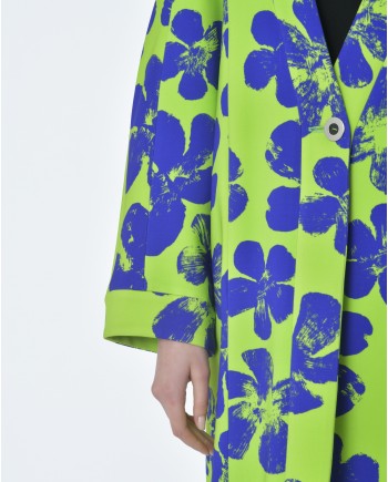 Manteau vert à fleurs Emanuel Ungaro 