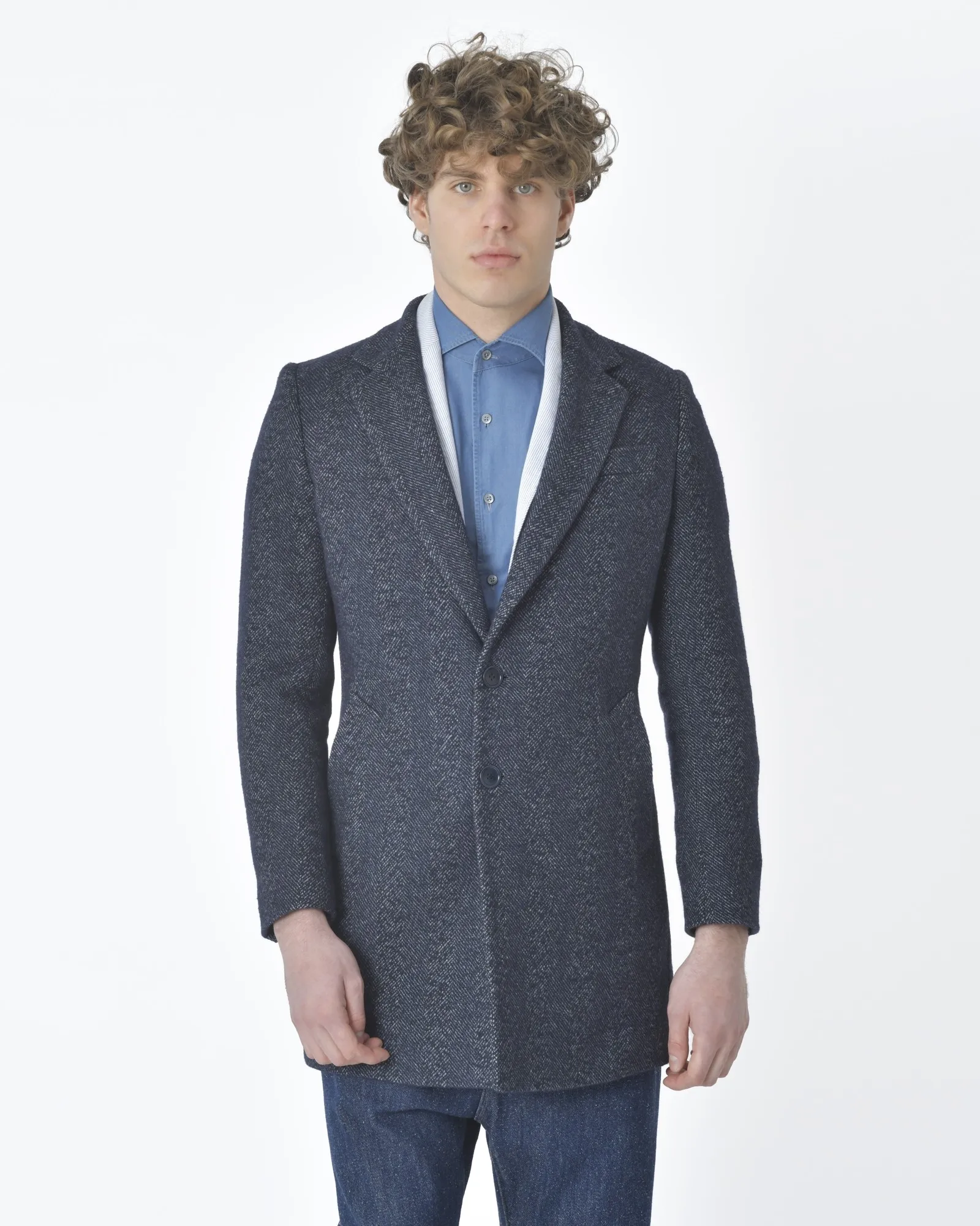 Manteau bleu chiné Oberon 