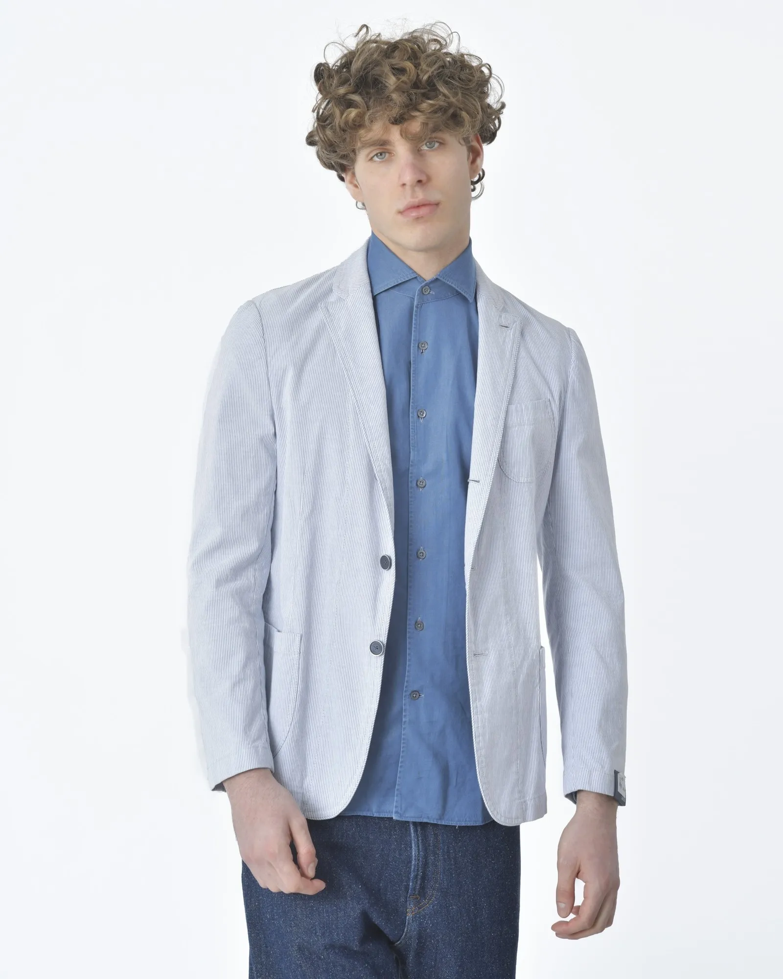 Veste blazer rayé bleue clair  Lardini 