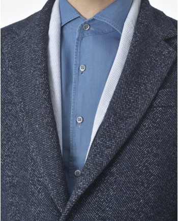 Manteau bleu chiné Oberon 