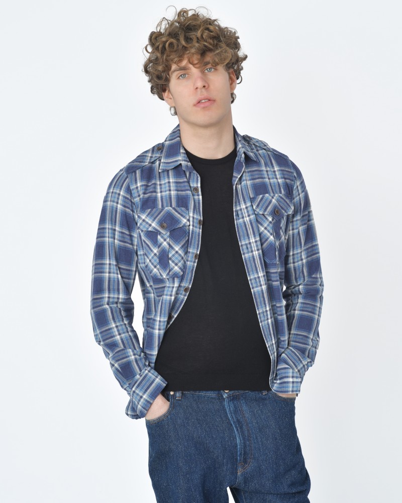 Chemise tartan bleue Zip Code 