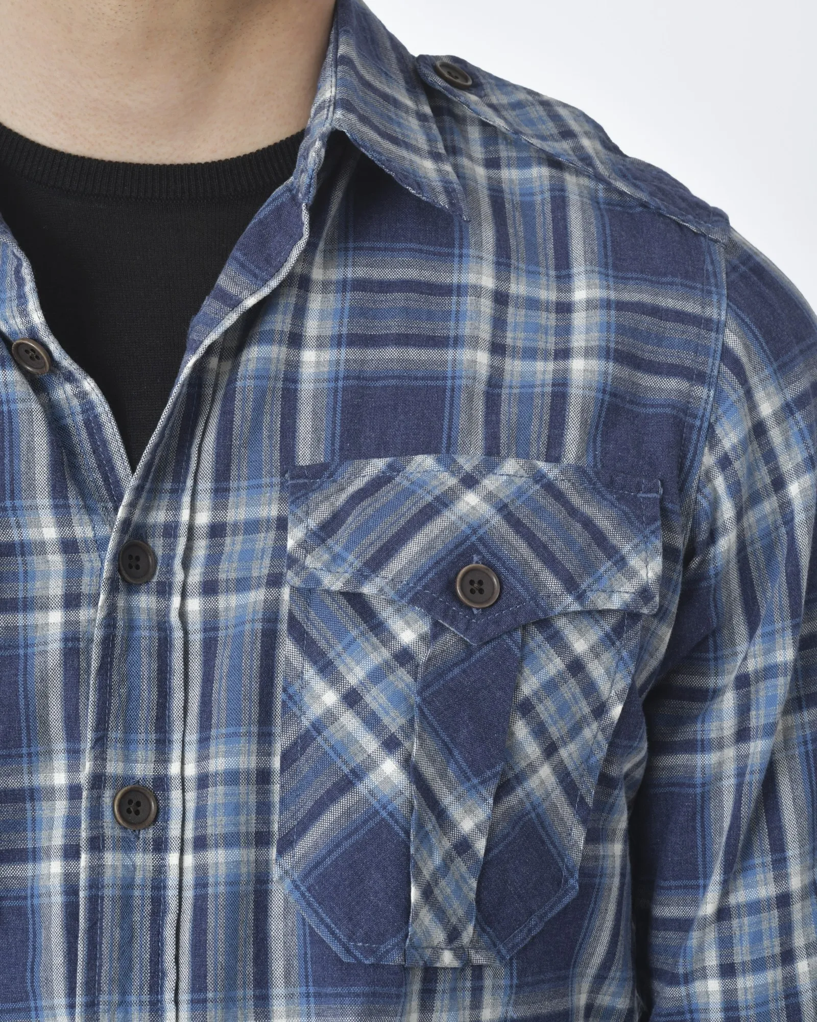 Chemise tartan bleue Zip Code 