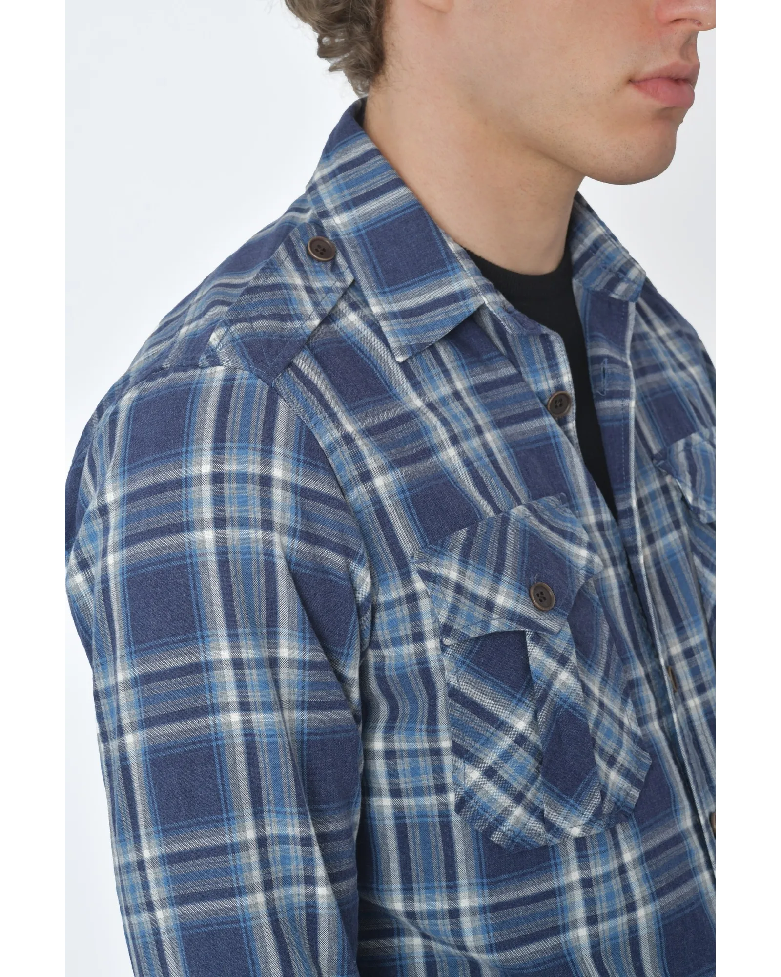 Chemise tartan bleue Zip Code 