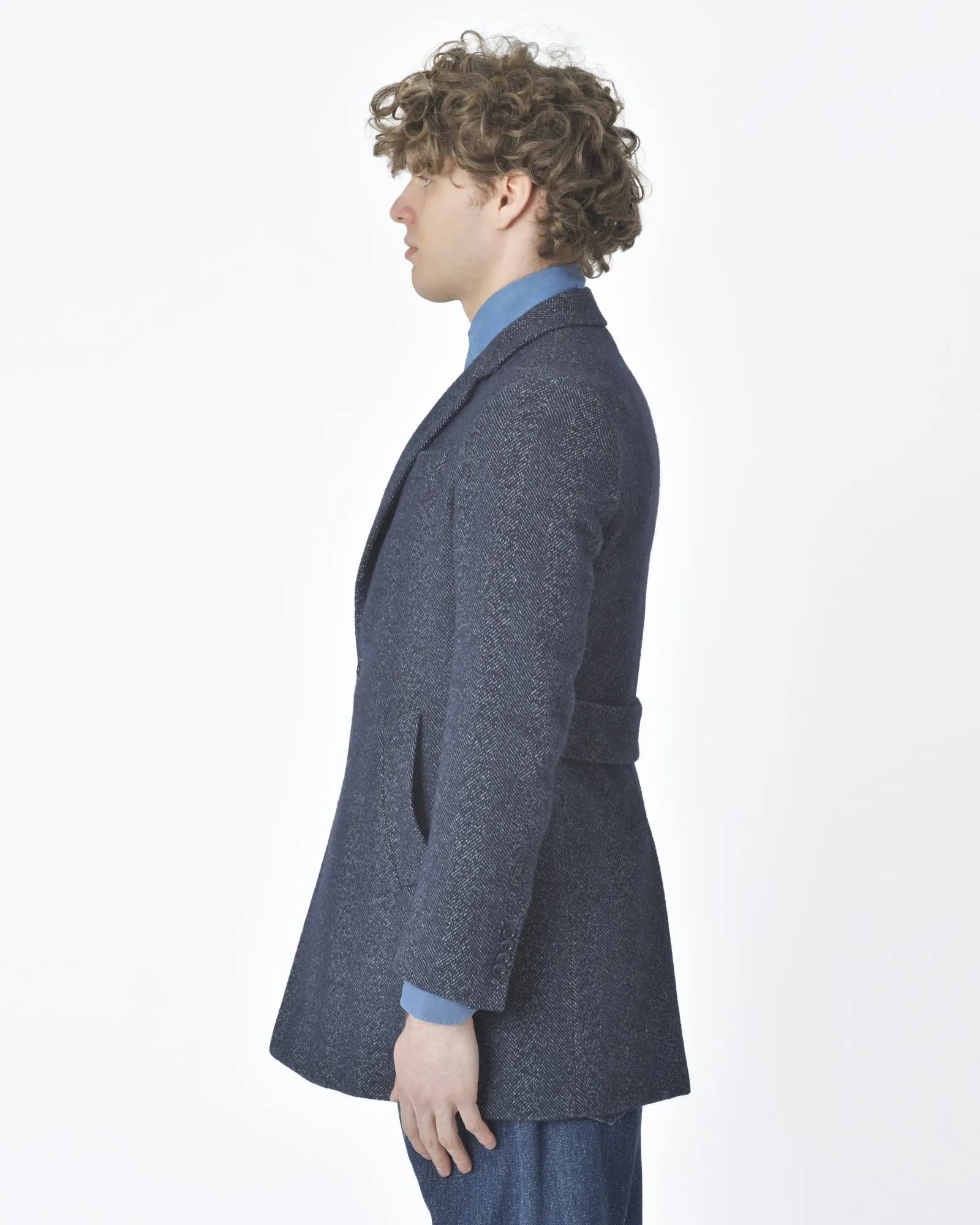 Manteau bleu chiné Oberon 