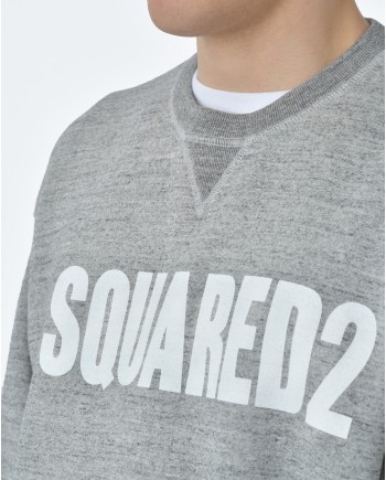 Sweat gris avec logo blanc Dsquared2 