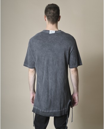 T-shirt en coton gris asymétrique Lost & Found 