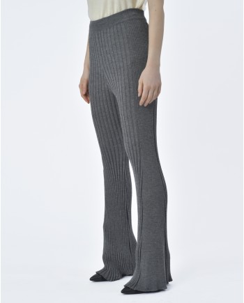 Pantalon en maille évasé gris  Nude 