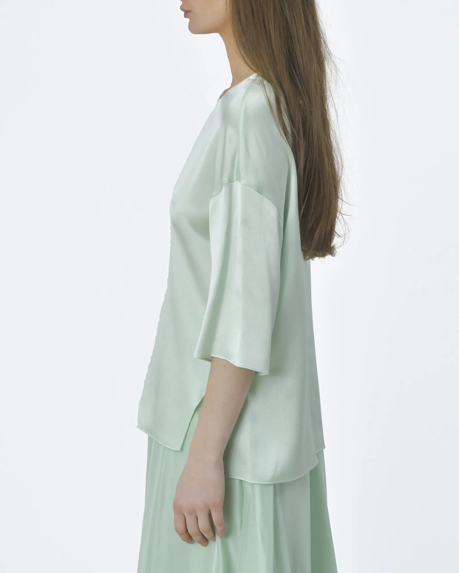 Blouse en soie verte Vince 