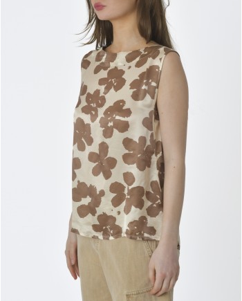 Blouse beige à fleurs Diega 