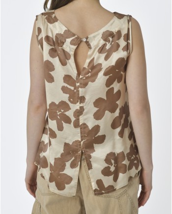 Blouse beige à fleurs Diega 