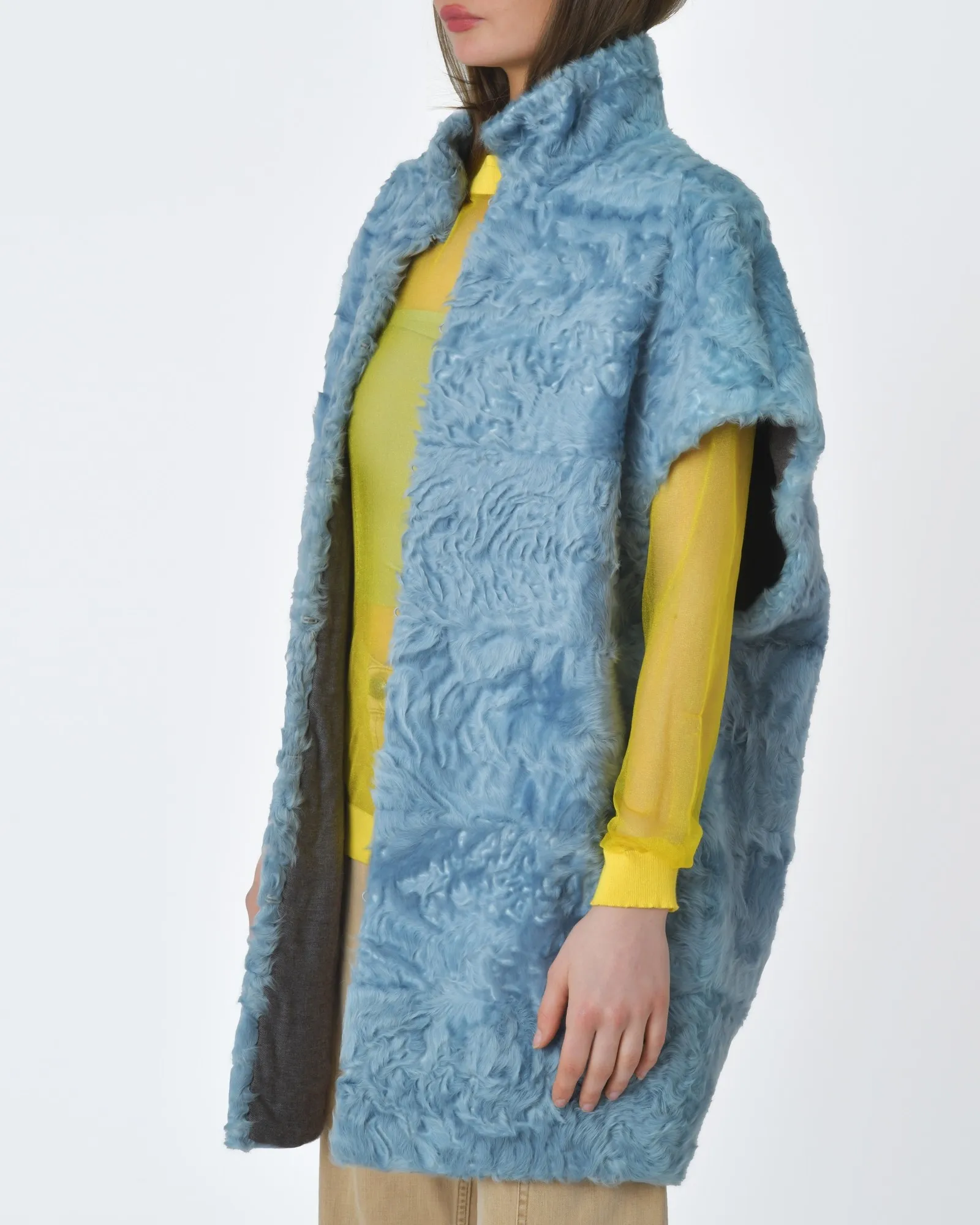 Manteau en fourrure bleue Biancalani 