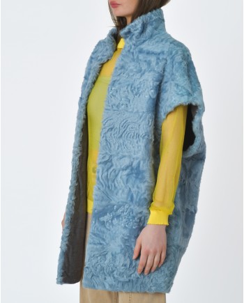 Manteau en fourrure bleue Biancalani 