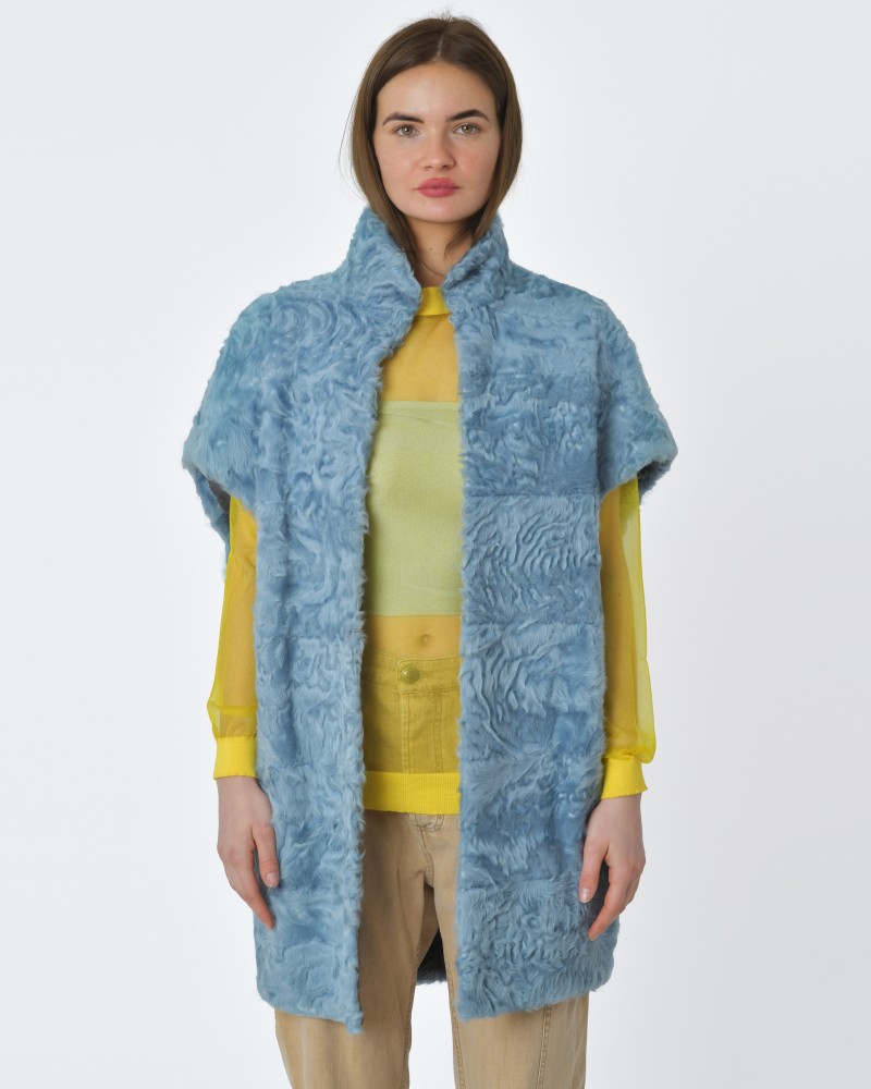 Manteau en fourrure bleue Biancalani 