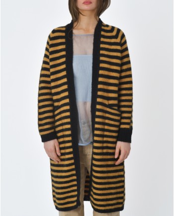 Cardigan rayé jaune et noir Momoni 