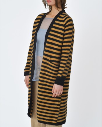 Cardigan rayé jaune et noir Momoni 