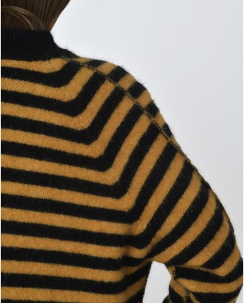 Cardigan rayé jaune et noir Momoni 