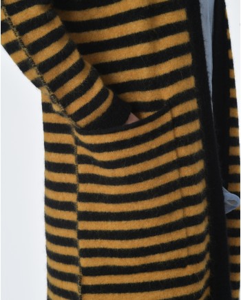 Cardigan rayé jaune et noir Momoni 