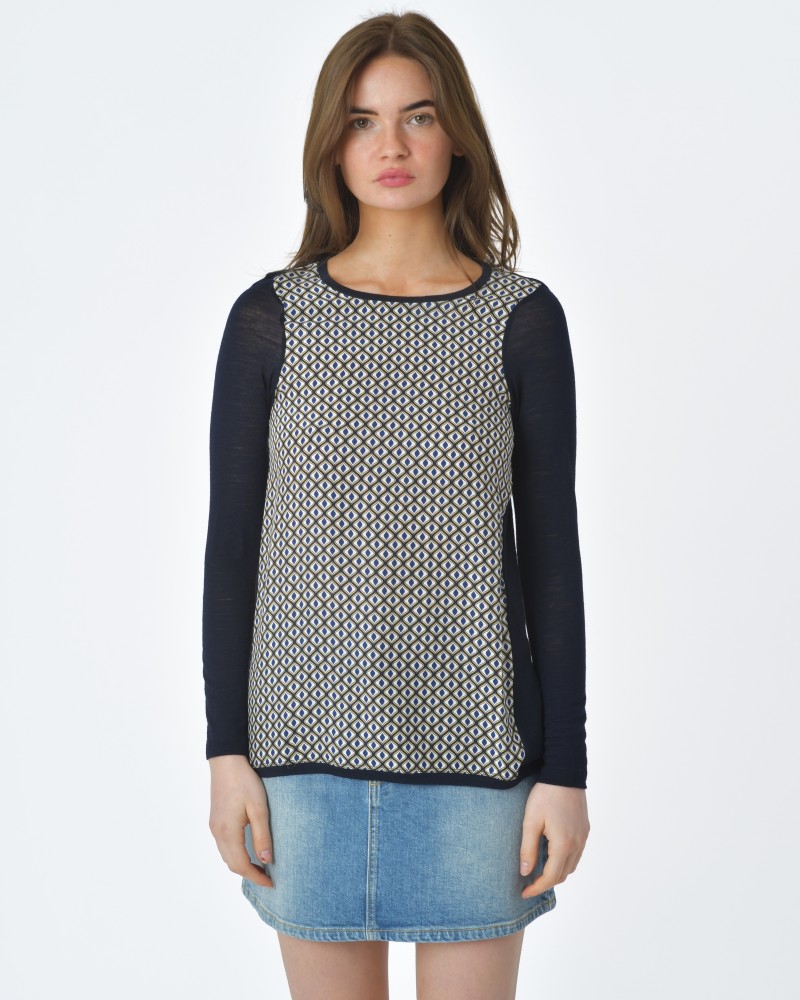 T-Shirt bleu marine motif Whyci Milano 