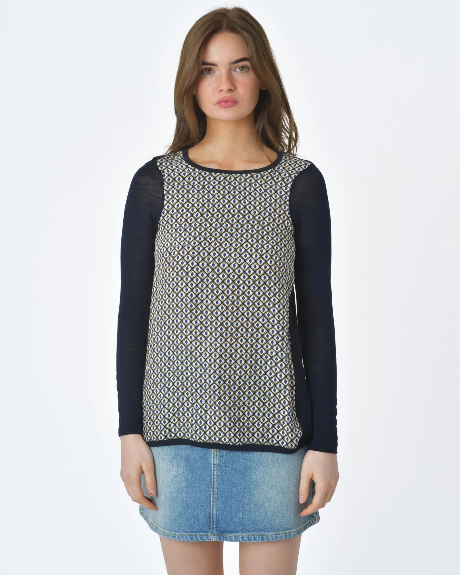 T-Shirt bleu marine motif Whyci Milano 