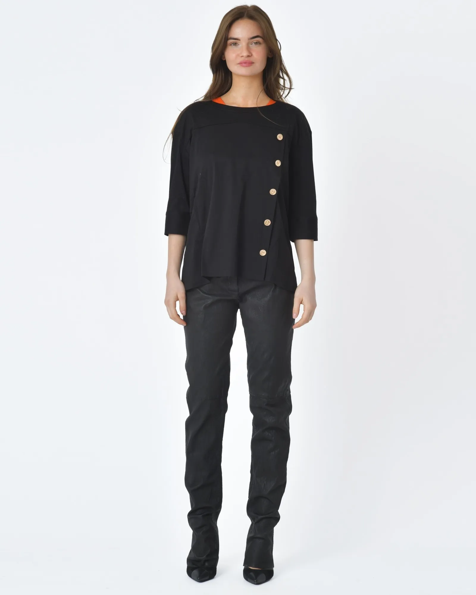 Blouse en coton noir Edward Achour 