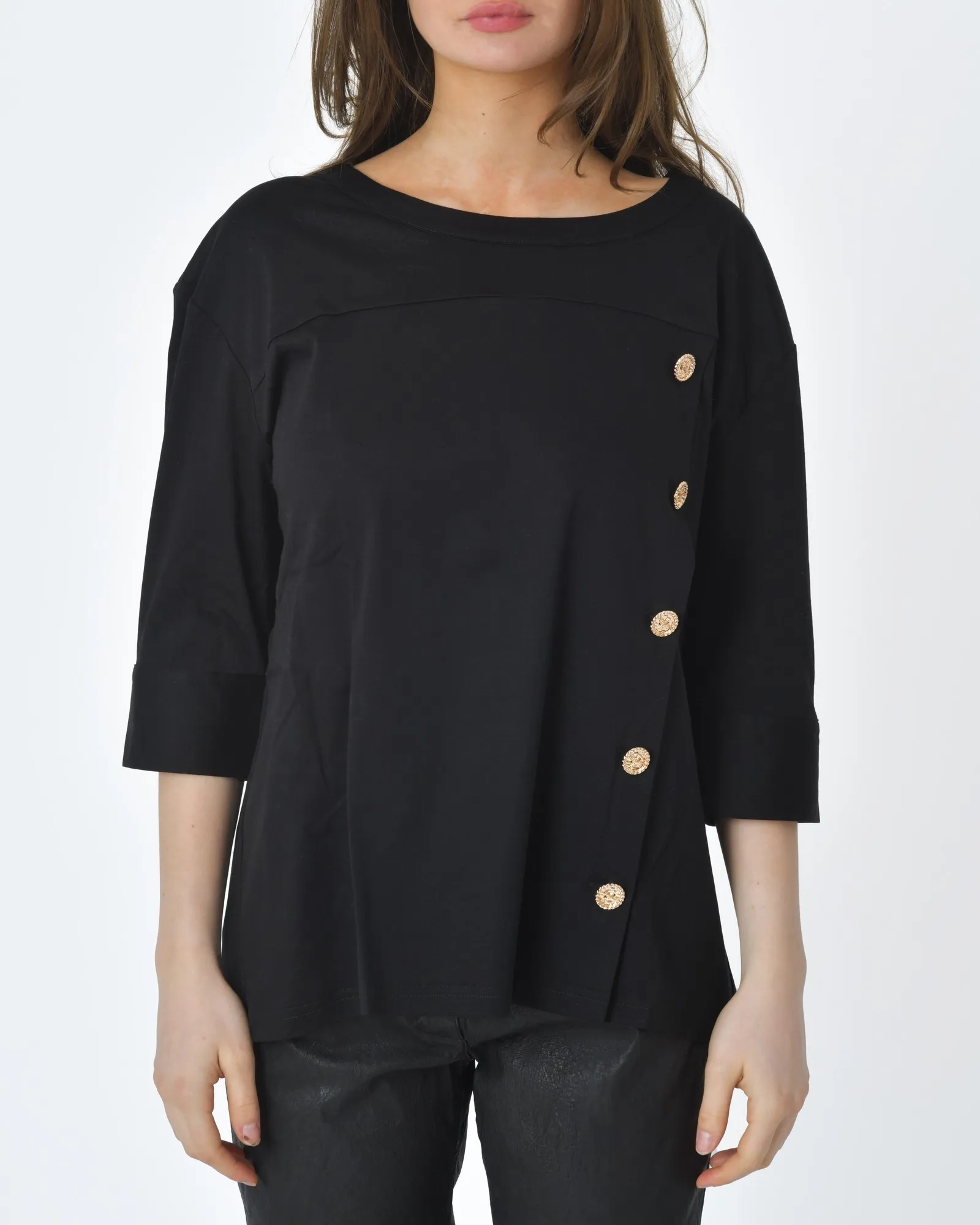 Blouse en coton noir Edward Achour 