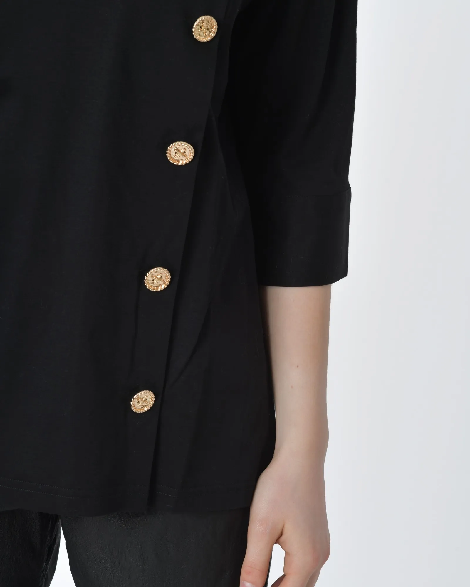 Blouse en coton noir Edward Achour 