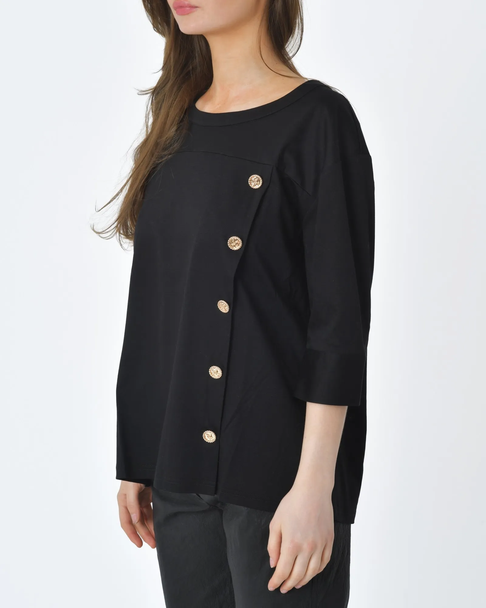 Blouse en coton noir Edward Achour 