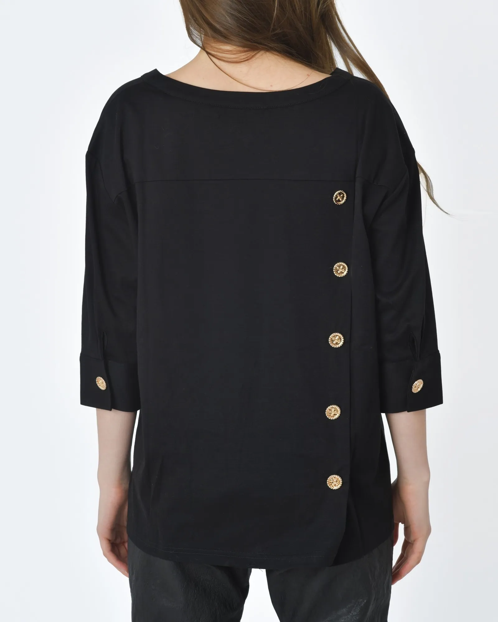 Blouse en coton noir Edward Achour 