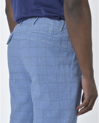 Pantalon bleu à carreaux  Gabriele Pasini 