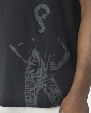 T-Shirt noir avec motifs fantaisies Erevan 