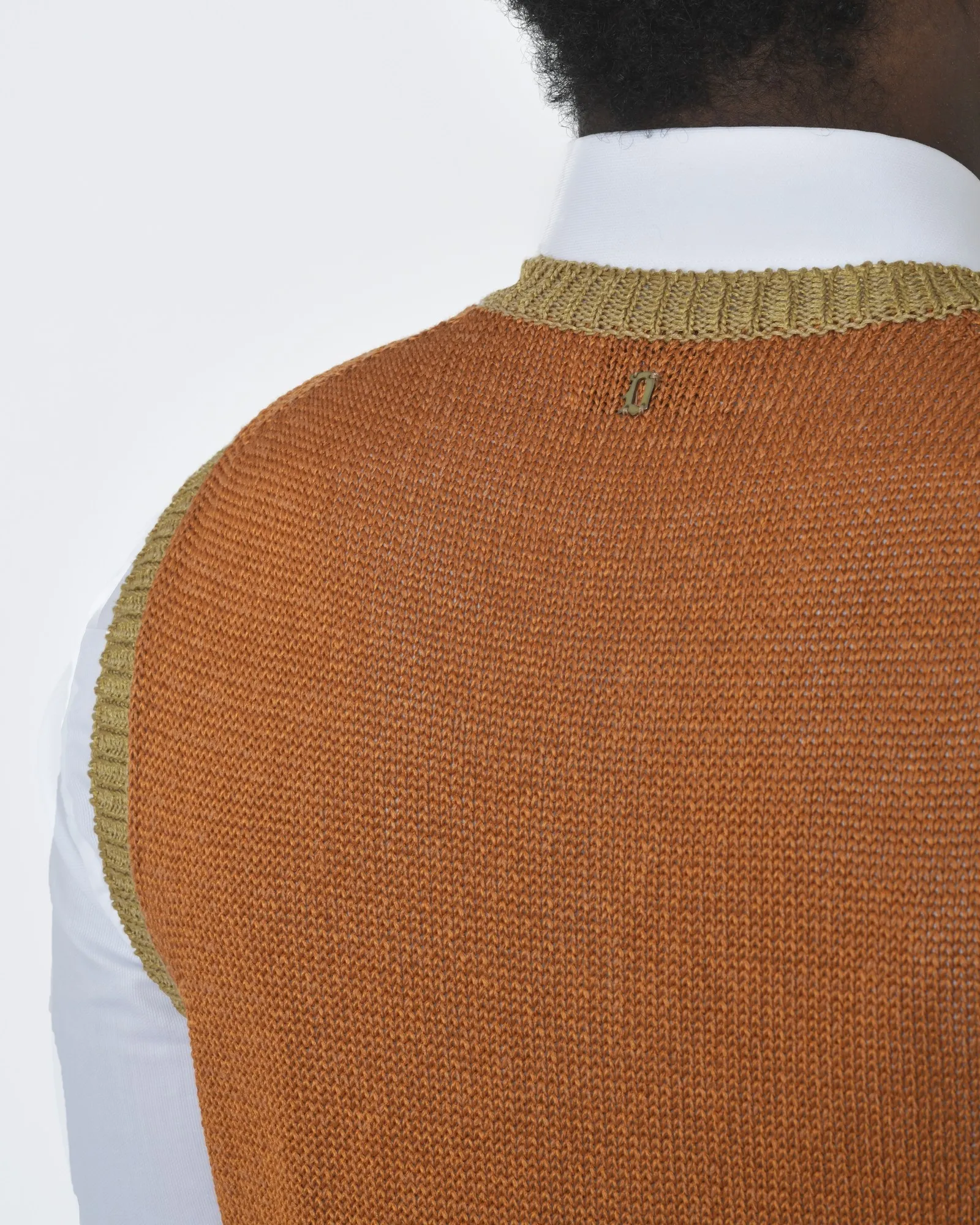 Pull en maille orange sans manches Dondup 